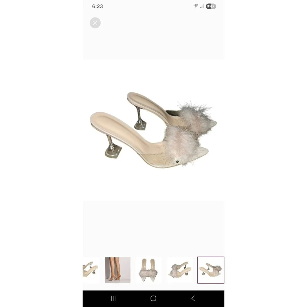 Vintage Europen Leather‎ feather heels